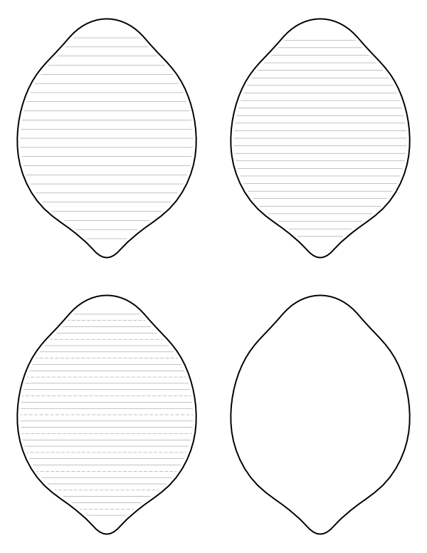 Free Printable Lemon-Shaped Writing Templates