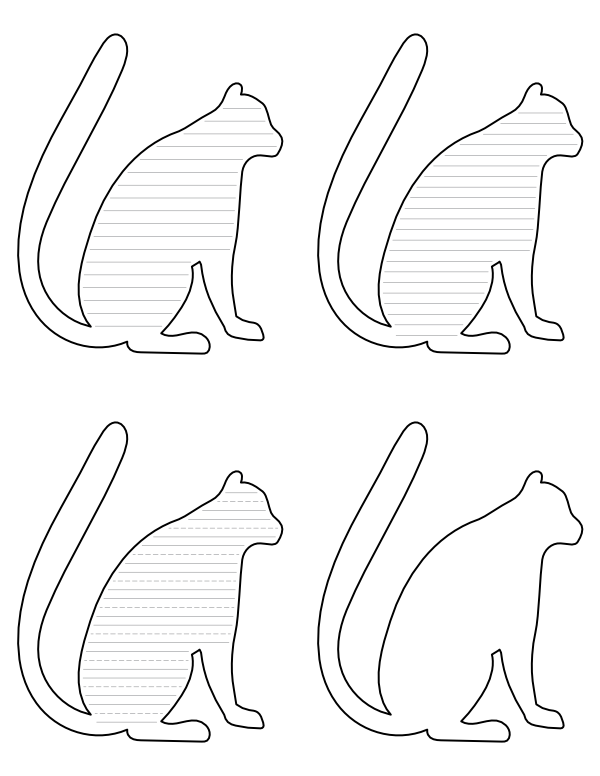 Lemur Side View-Shaped Writing Templates