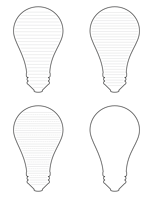 Free Printable Light BulbShaped Writing Templates