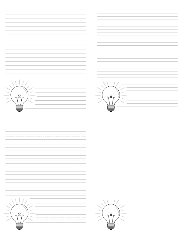 Light Bulb Writing Templates