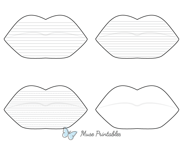 Lips-Shaped Writing Templates