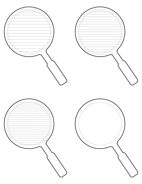 Magnifying Glass-Shaped Writing Templates