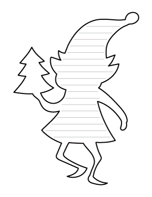 Male Christmas Elf-Shaped Writing Templates