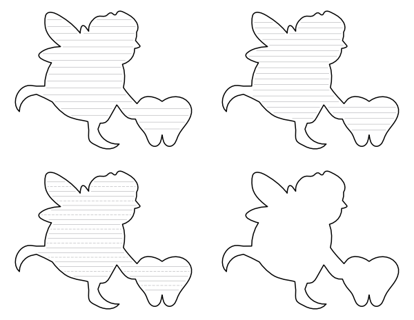 Male Tooth Fairy-Shaped Writing Templates