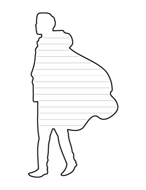 Man in Cloak-Shaped Writing Templates