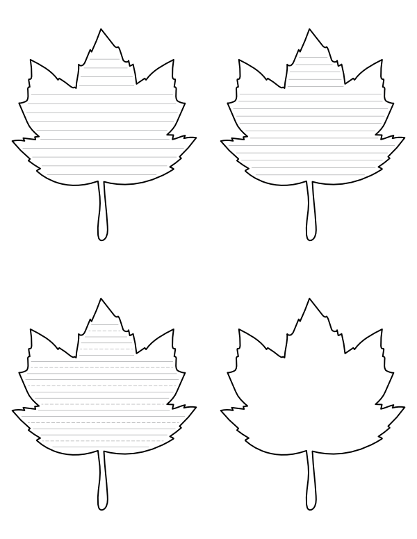 Maple Leaf-Shaped Writing Templates