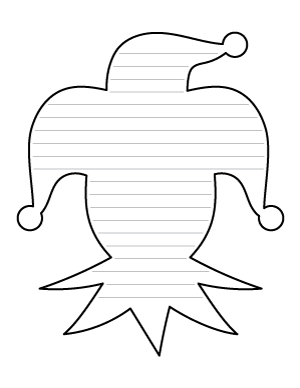 Mardi Gras Jester Head-Shaped Writing Templates