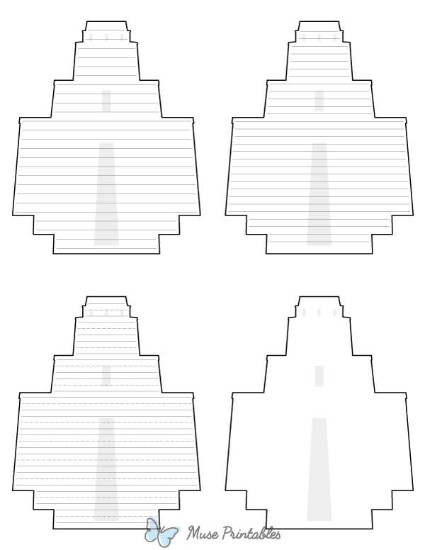 Mayan Pyramid-Shaped Writing Templates