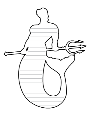 Merman with Trident Shaped Writing Templates