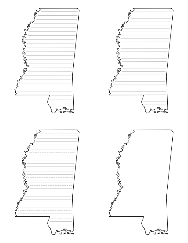 Mississippi-Shaped Writing Templates