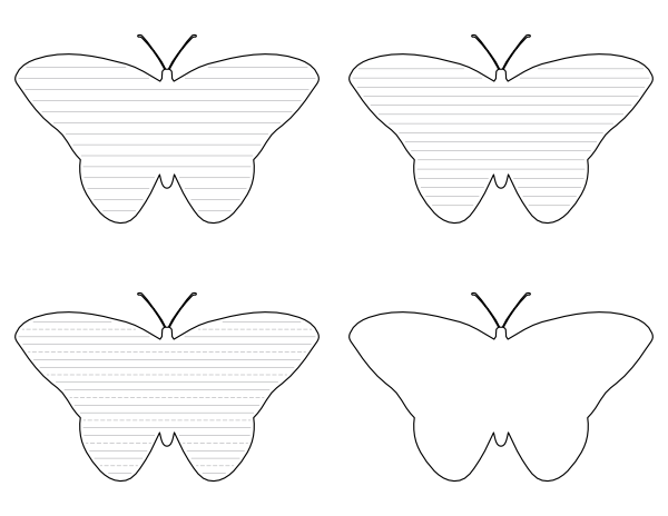 Monarch Butterfly-Shaped Writing Templates