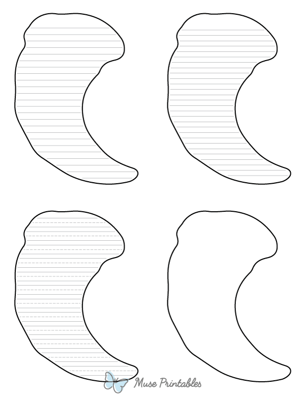Monster Fang-Shaped Writing Templates