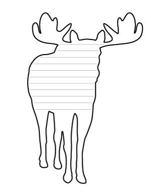 Moose Front View-Shaped Writing Templates