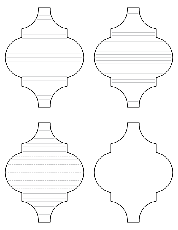 Free Printable Moroccan Trellis-Shaped Writing Templates