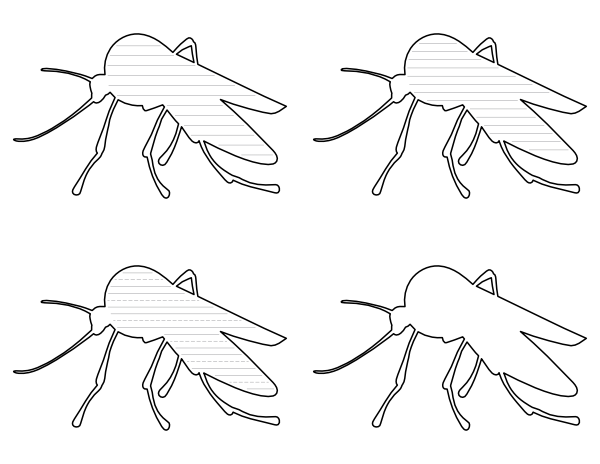 Mosquito Shaped Writing Templates