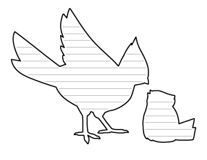 Mother and Baby Cardinal-Shaped Writing Templates