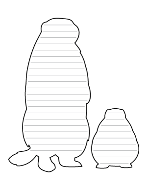 Mother and Baby Groundhog-Shaped Writing Templates