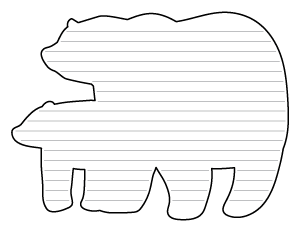 Mother and Baby Polar Bear-Shaped Writing Templates