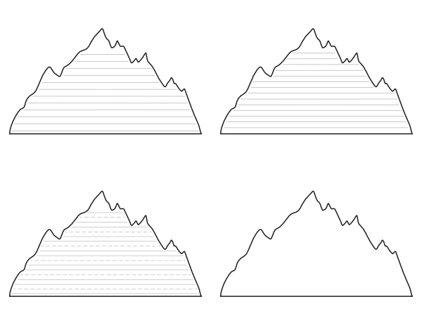 Mountain Range-Shaped Writing Templates