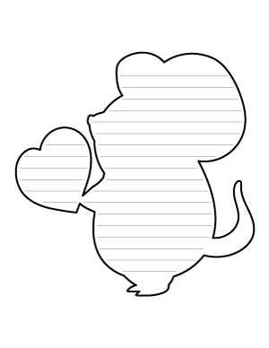 Mouse and Heart-Shaped Writing Templates