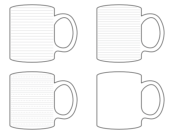 Mug-Shaped Writing Templates
