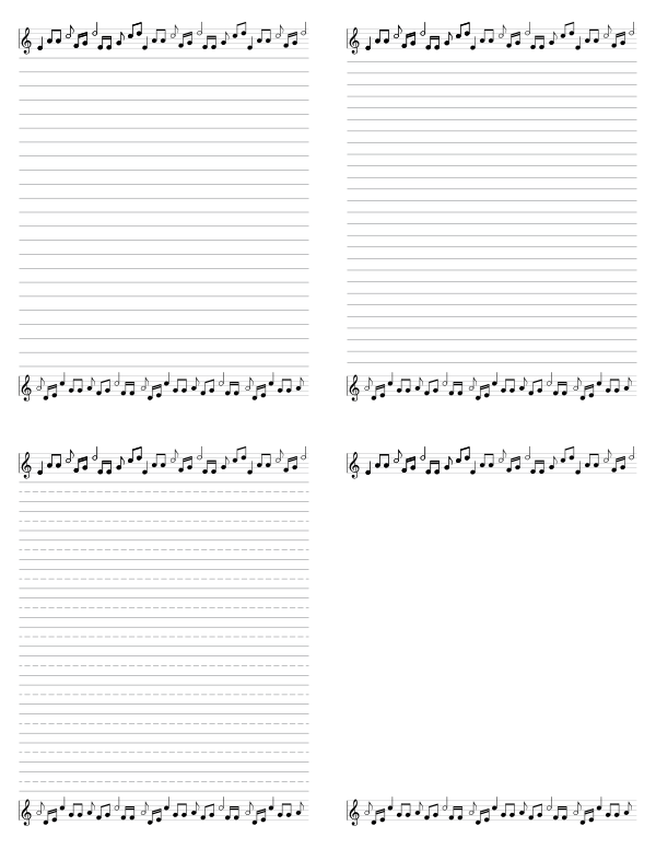 Musical Note Writing Templates