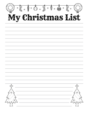 My Christmas List Writing Templates