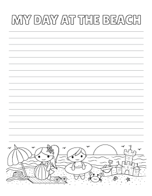 My Day At the Beach Writing Templates