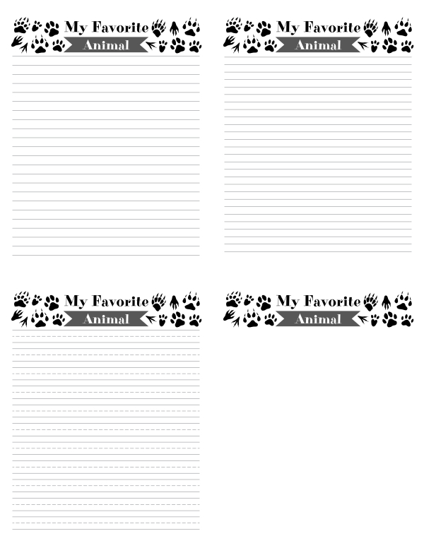 My Favorite Animal Writing Templates