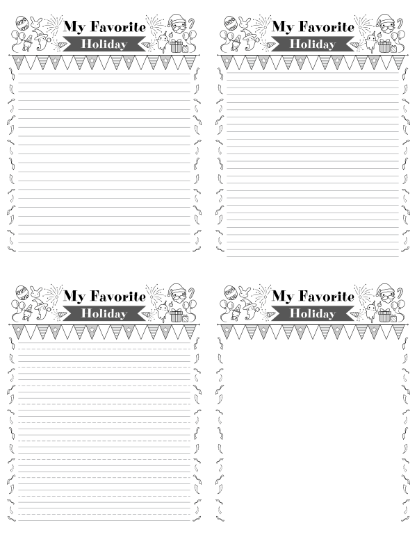 My Favorite Holiday Writing Templates