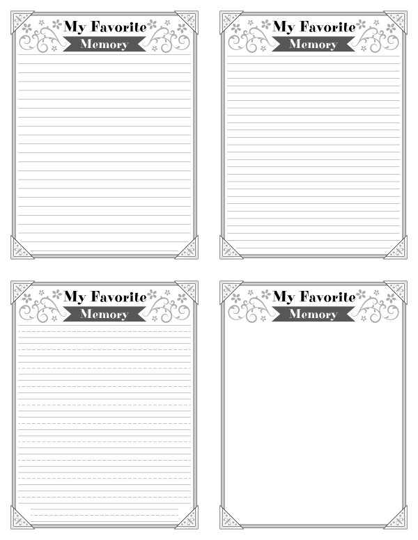 Free Printable My Favorite Memory Writing Templates Free Printable My Favorite Memory Writing Templates