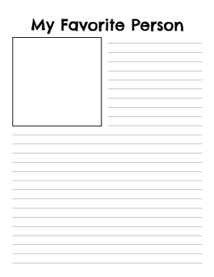 My Favorite Person Writing Templates