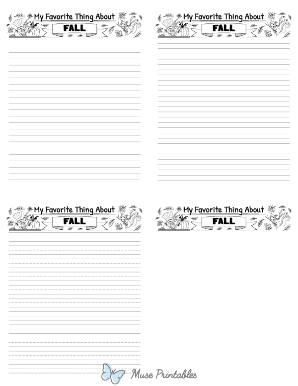 My Favorite Thing About Fall Writing Templates