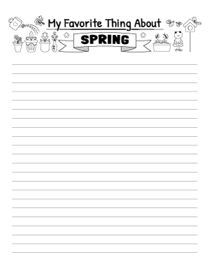 My Favorite Thing About Spring Writing Templates