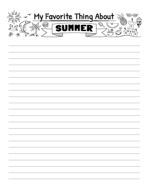 My Favorite Thing About Summer Writing Templates