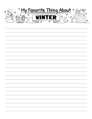 My Favorite Thing About Winter Writing Templates