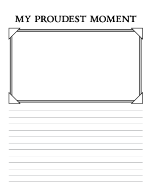 My Proudest Moment Writing Templates