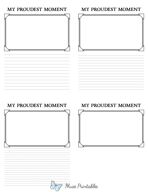 My Proudest Moment Writing Templates
