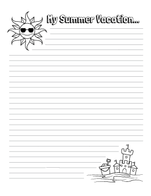 My Summer Vacation Writing Templates