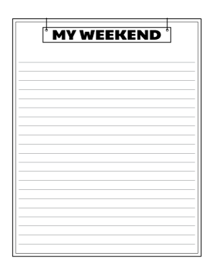 My Weekend Writing Templates