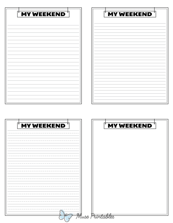 My Weekend Writing Templates