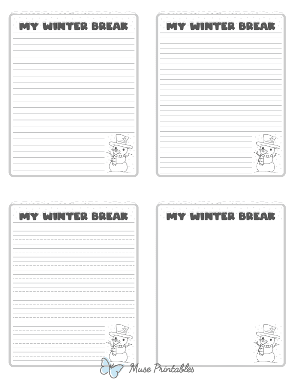 My Winter Break Writing Templates