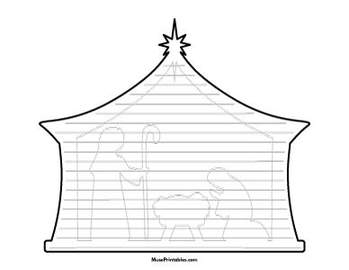Nativity-Shaped Writing Templates