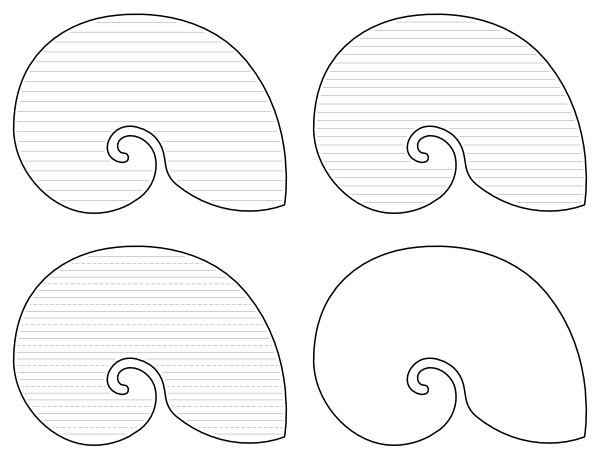 Nautilus Shell-Shaped Writing Templates
