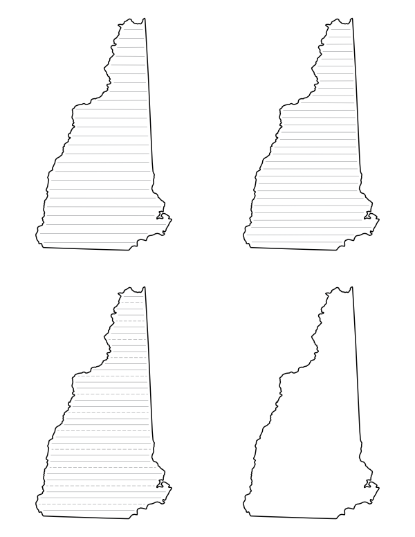 New Hampshire-Shaped Writing Templates
