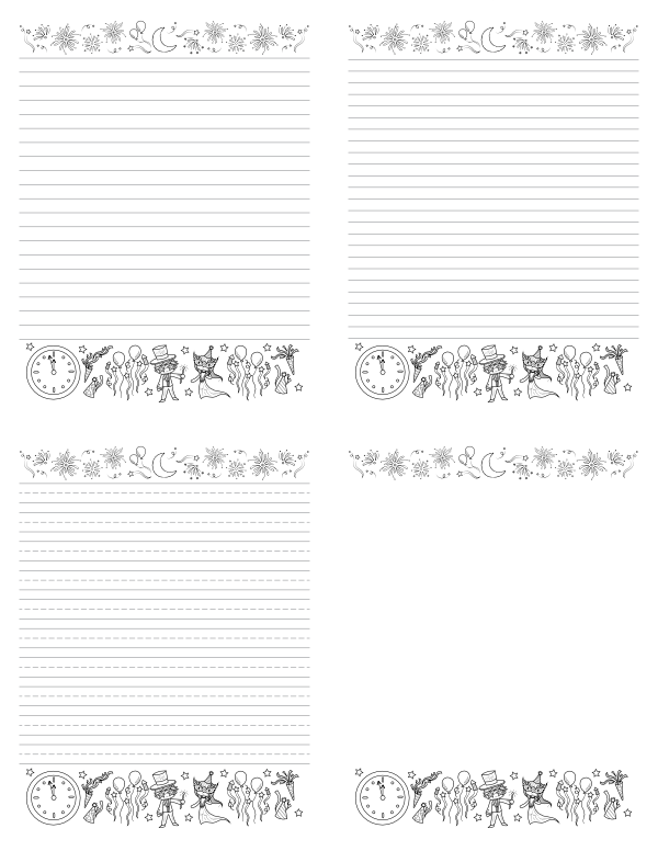 New Years Eve Writing Templates