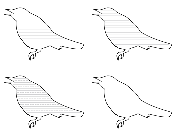 Nightingale Side View-Shaped Writing Templates