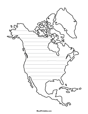 North America Shaped Writing Templates