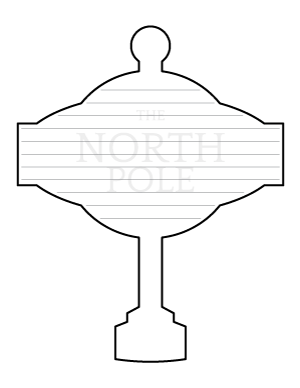 North Pole Sign-Shaped Writing Templates