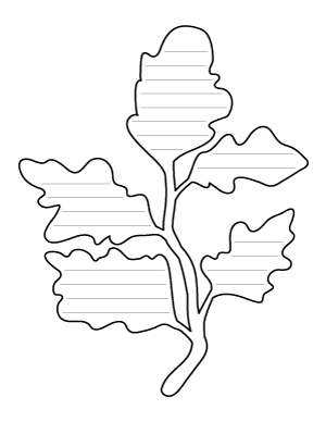 Oak Branch Shaped Writing Template